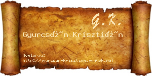 Gyurcsán Krisztián névjegykártya